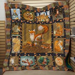 Fox In The Forest Quilt Blanket Th0207 and Home Decor