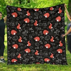 Fox Sleeping Fox Pattern DHCDHC DT1910 Quilt Blanket and Home Decor