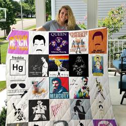 Freddie Mercury T Shirrt Quilt Blanket and Home Decor