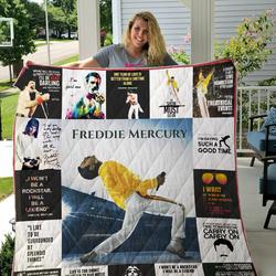 Freddie Mercury T-Shirt Quilt Blanket and Home Decor