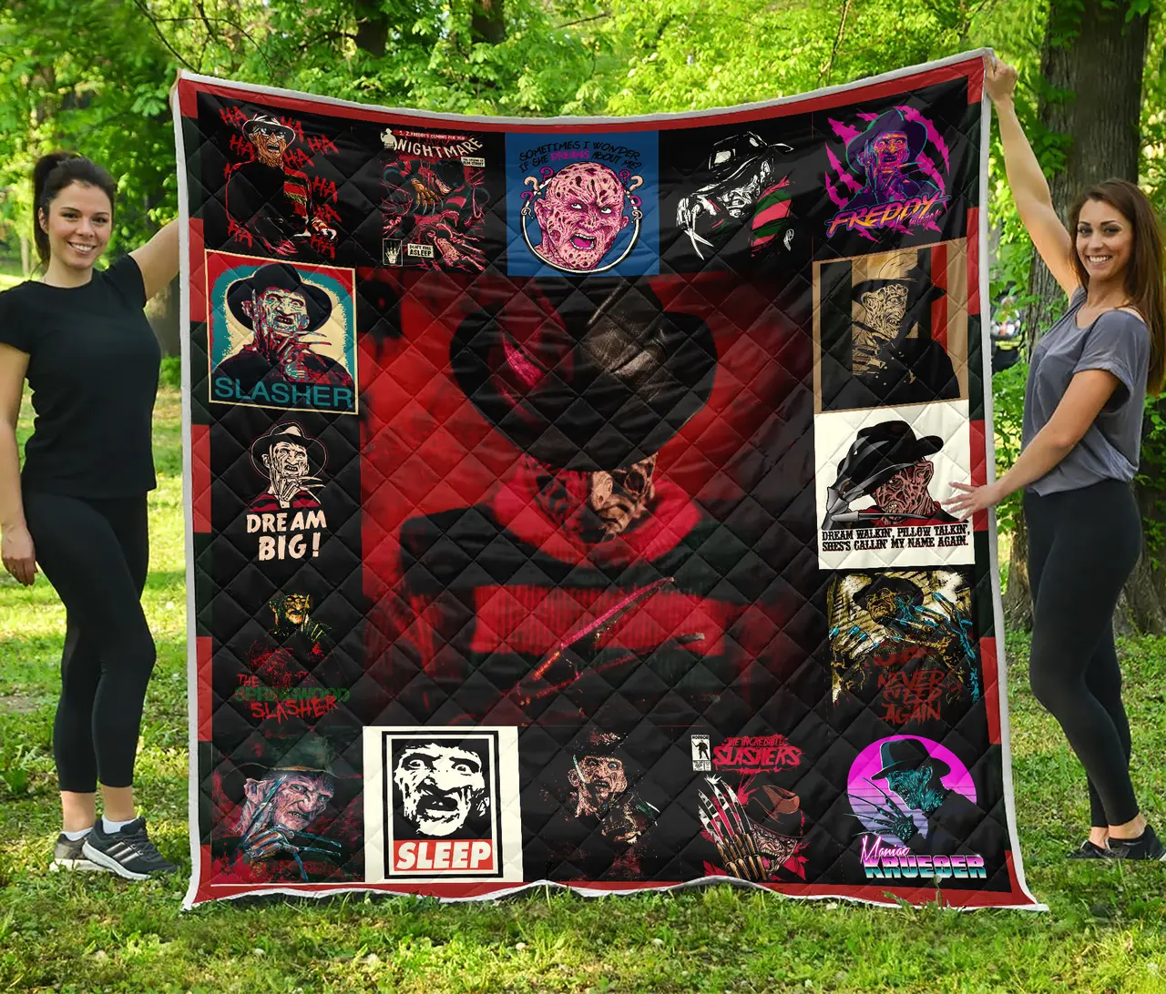 Freddy Krueger Halloween Quilt and Home Decor