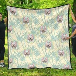 French Bulldog Hawaii Blackground DHCDHC DT1910 Quilt Blanket and Home Decor