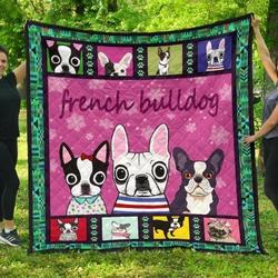 French Bulldog Quilt Blanket Great Customized Blanket Gifts For Birthday Christmas Thanksgiving and Home Decor
