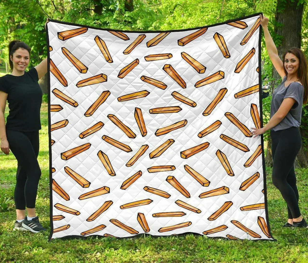French Fries Potato Pattern DHCDHC DT1910 Quilt Blanket and Home Decor