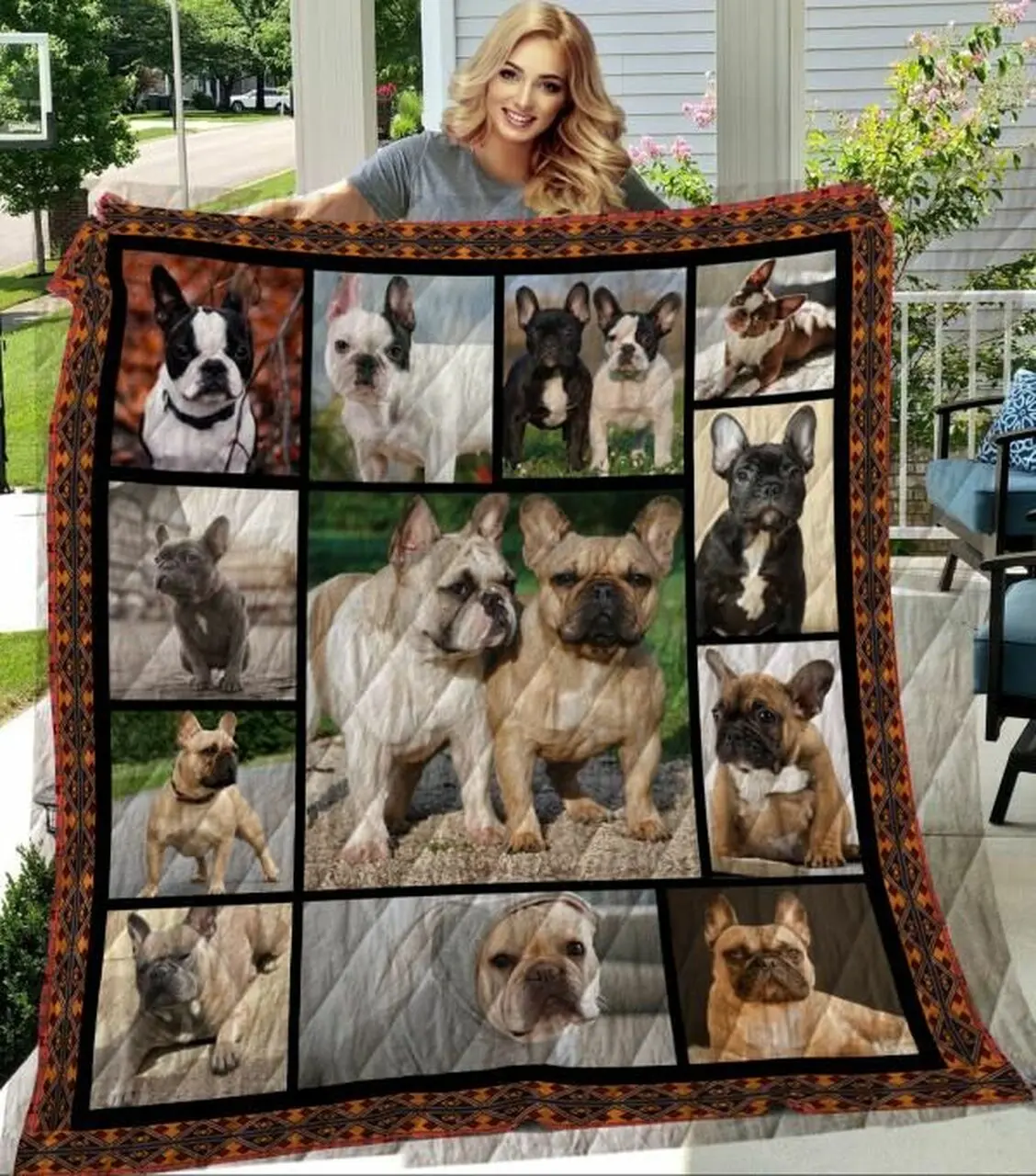 Frenchie Play With These Cute Frenchies Quilt Blanket Dhc0201201230Td and Home Decor