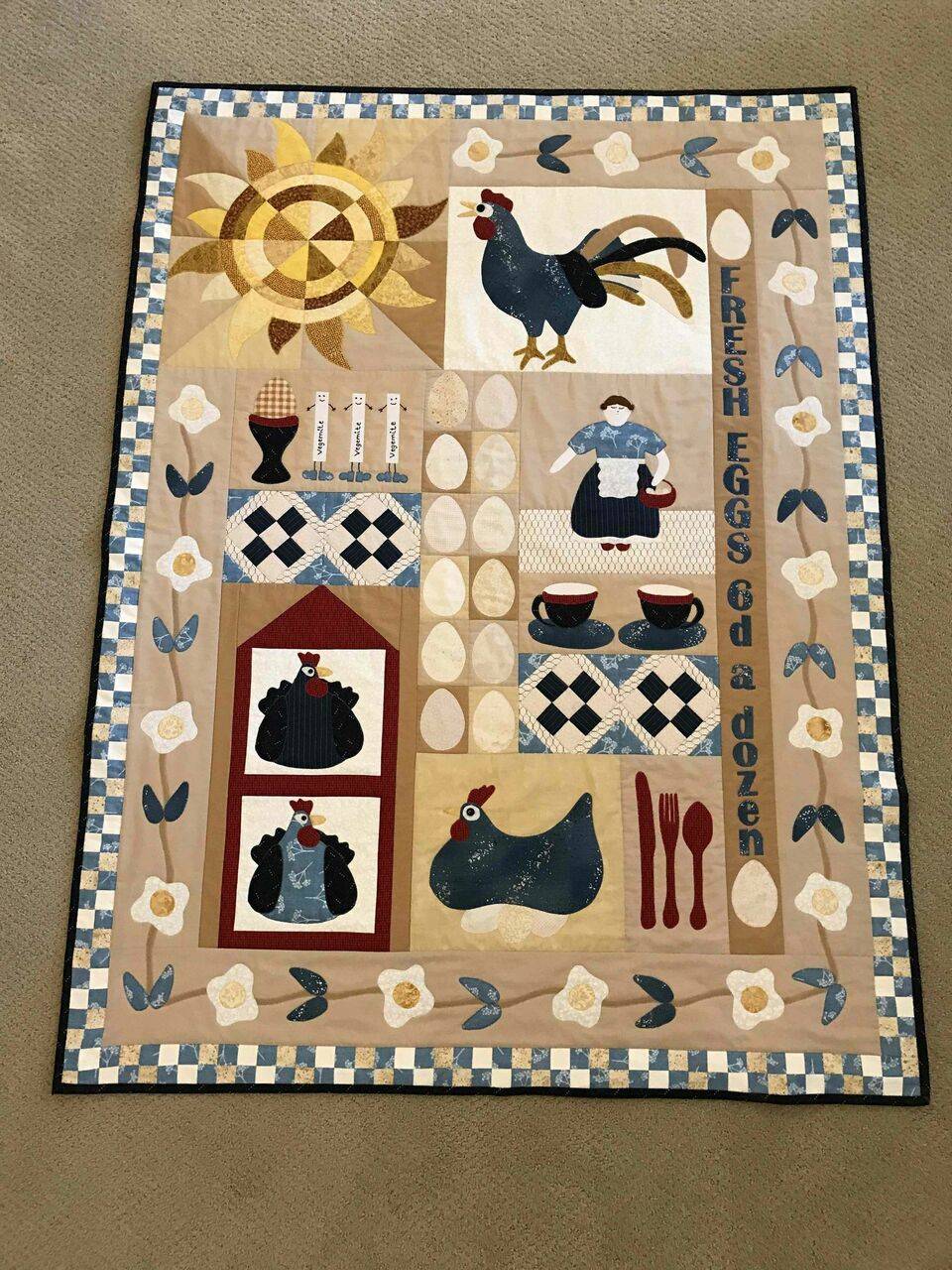 Fresh Eggs Clm170632 Quilt Blanket and Home Decor