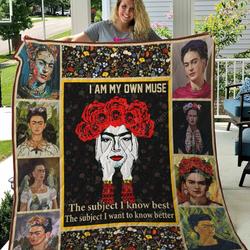 Frida Kahlo Quilt Blanket and Home Decor