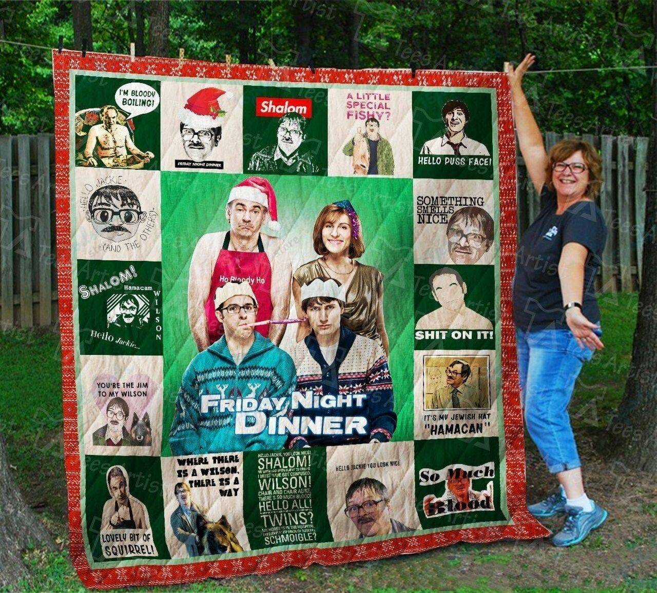 Friday Night Dinner Quilt Blanket 01791 and Home Decor