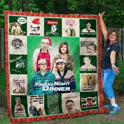 Friday Night Dinner Quilt Blanket 01791 and Home Decor