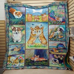 Friend Love Corgi Quilt and Home Decor