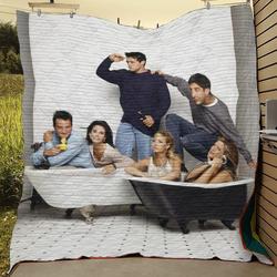 Friends Funny Bath Moment Quilt Blanket and Home Decor