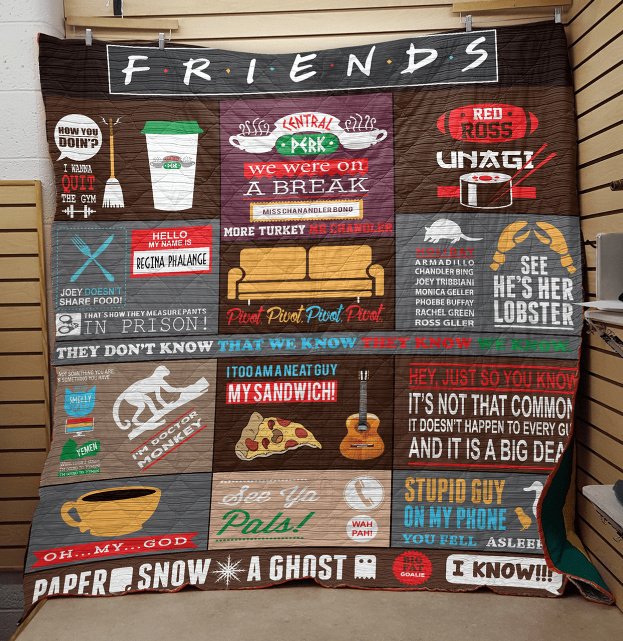 Friends Popular Quote Quilt Blanket and Home Decor