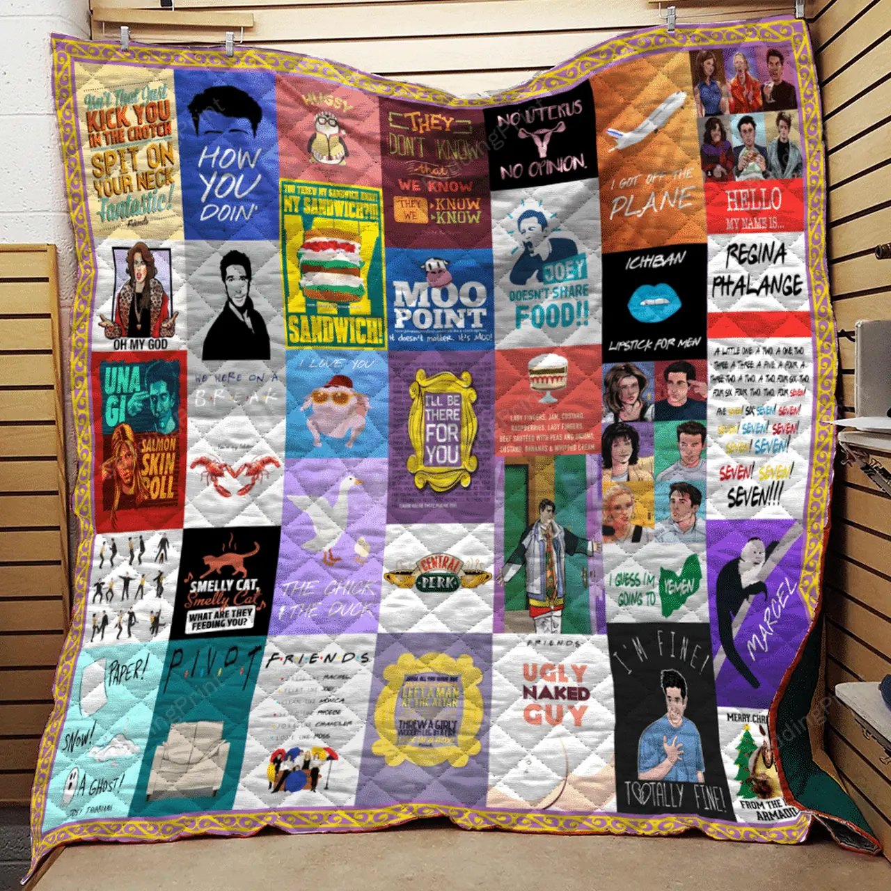 Friends Quotes Quilt Blanket and Home Decor