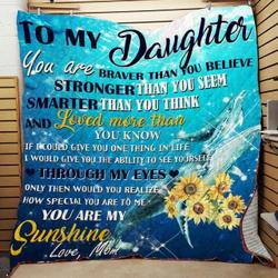 From Mom To Beloved Daughter Quilt Blanket ABC07113605 and Home Decor