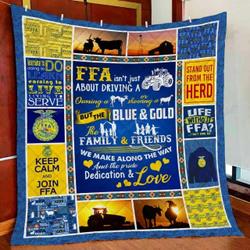 Future Farmers Of America Keep Calm And Join Ffa Quilt Blanket Great Customized Blanket Gifts For Birthday Christmas Thanksgiving and Home Decor