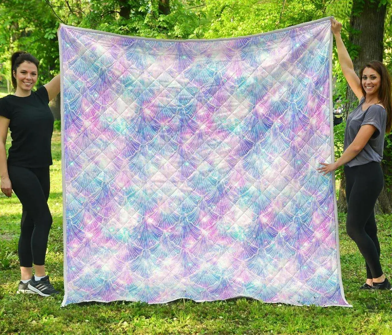 Galaxy Mermaid Scales Cl17100285Mdq Quilt Blanket and Home Decor