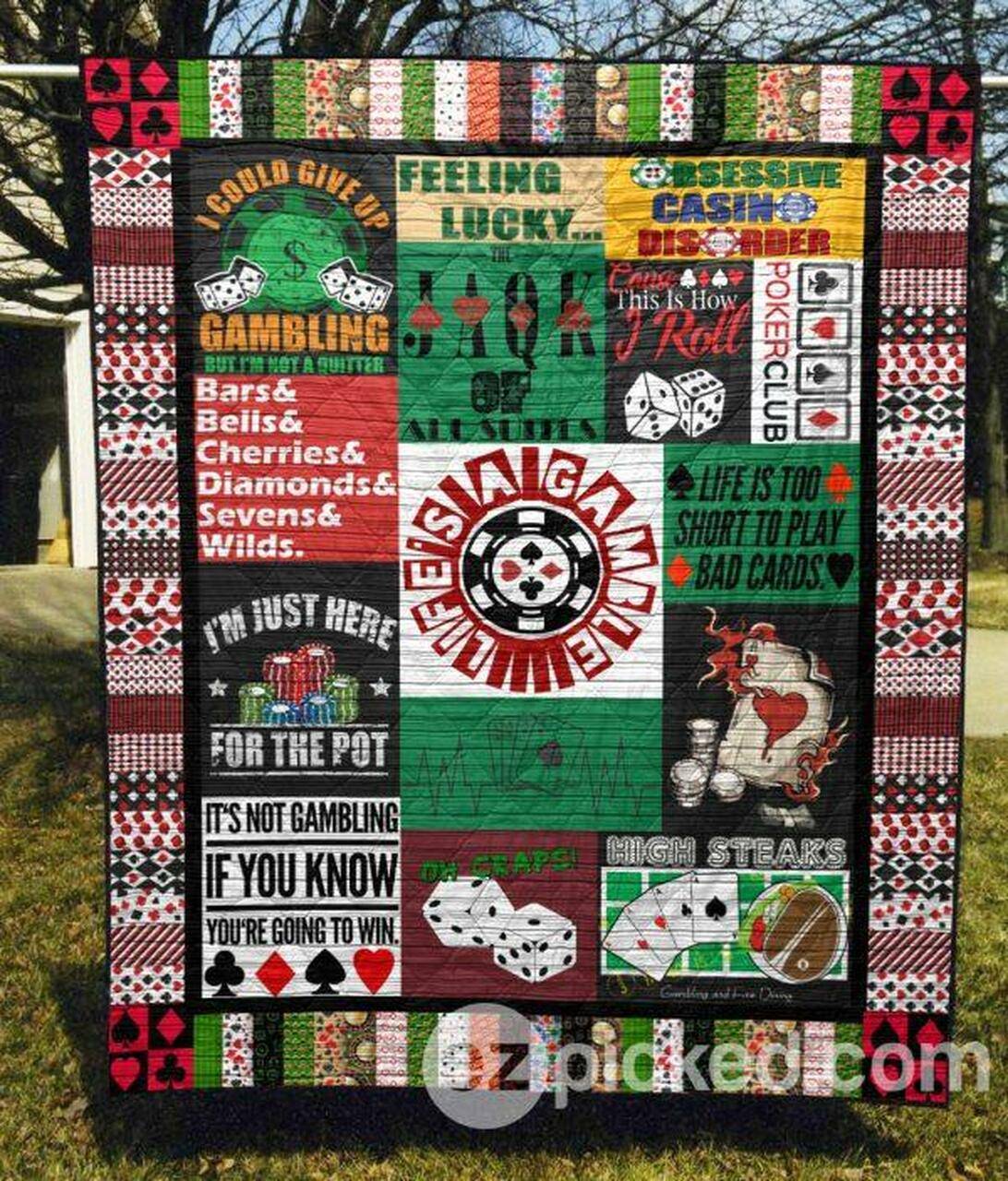 Gambling Quilt Blanket Aa22 Quilt and Home Decor