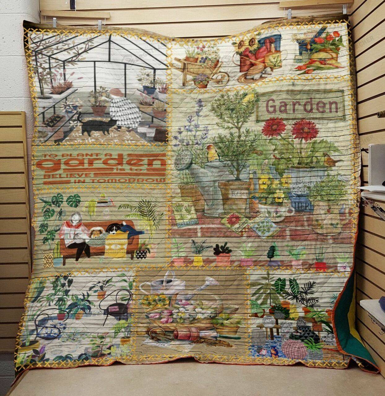 Gardening To Plant A Garden Is To Believe In Tommorrow Quilt Blanket Great Customized Blanket Gifts For Birthday Christmas Thanksgiving and Home Decor