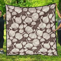 Garlic Bulb Dark Background DHCDHC DT1910 Quilt Blanket and Home Decor