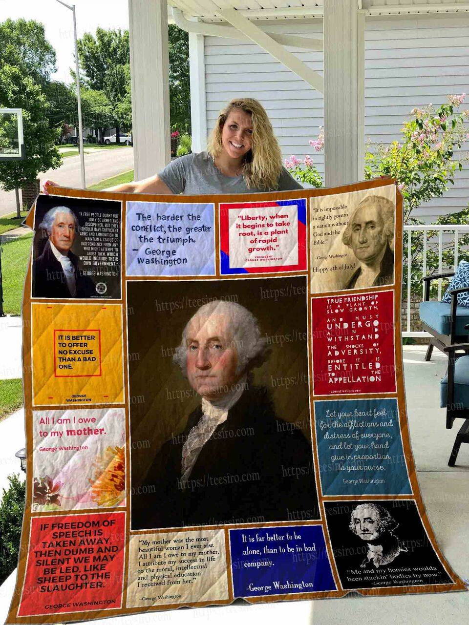 George Washington Quilt Blanket 01 and Home Decor