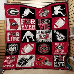 Georgia Bulldogs Us Against The World Quilt Blanket Great Customized Blanket Gifts For Birthday Christmas Thanksgiving and Home Decor