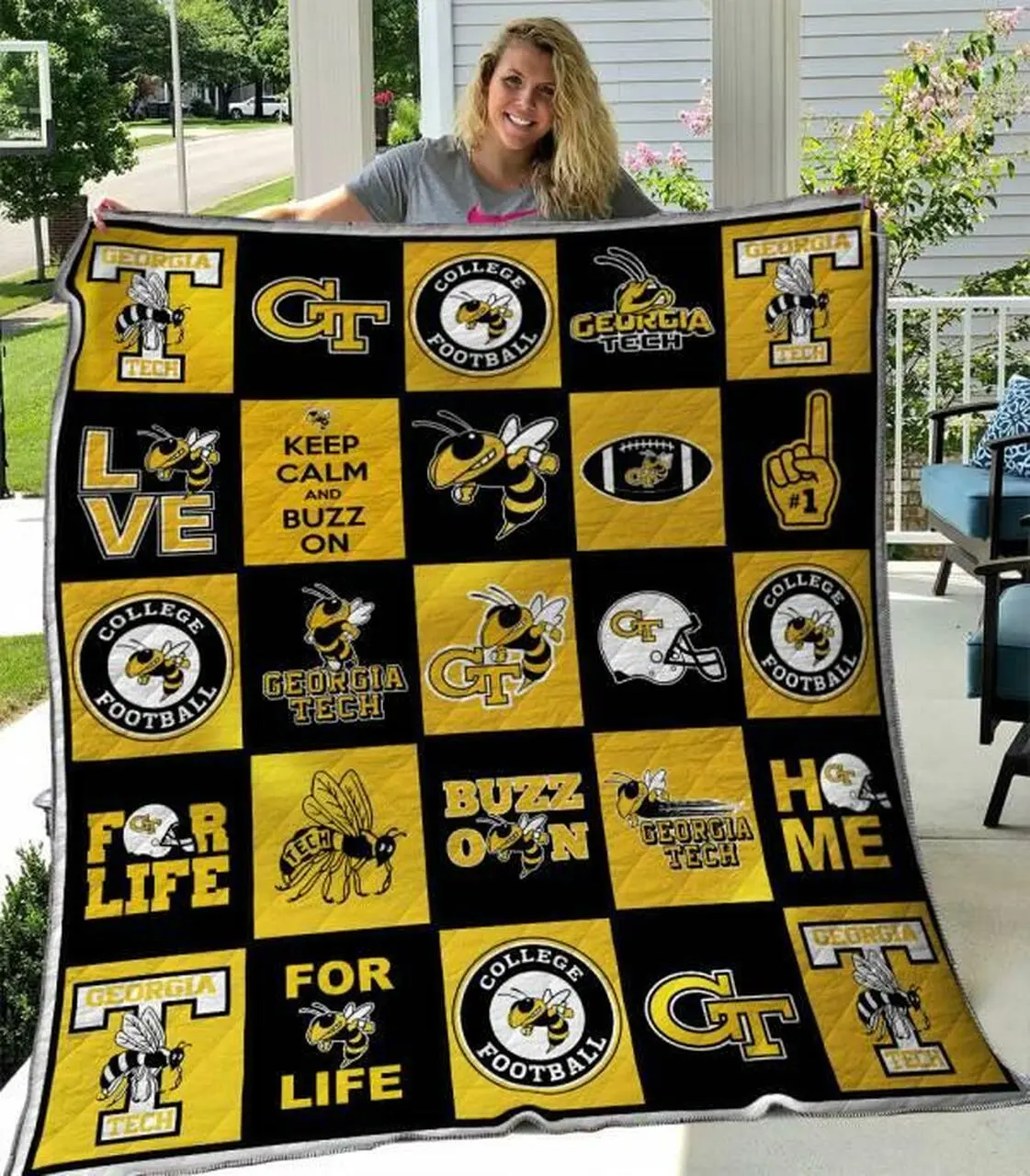 Georgia Tech Yellow Jackets Quilt Blanket B060624 Quilt and Home Decor
