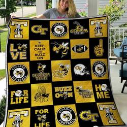 Georgia Tech Yellow Jackets Quilt Blanket B060624  Quilt and Home Decor