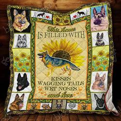 German Sepherd And Sunflower Ah Quilt Derqxk and Home Decor