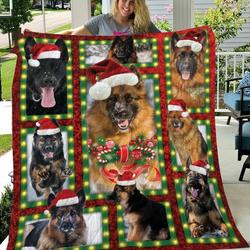 German Shepherd Dogs Christmas Quilt Blanket A114 and Home Decor