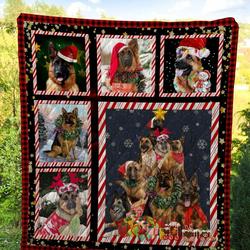 German Shepherd Dogs Christmas Quilt Blanket A119 and Home Decor