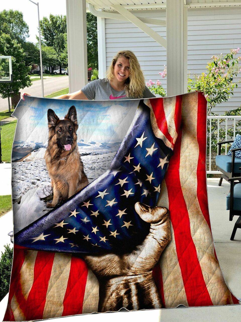 German Shepherd Flag Love My BHDE20 3D Customized Quilt Hip and Home Decor