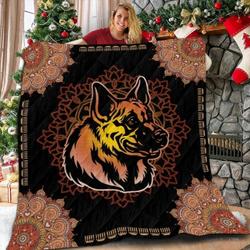 German Shepherd Mandala V1 QE 3D Customized Quilt and Home Decor