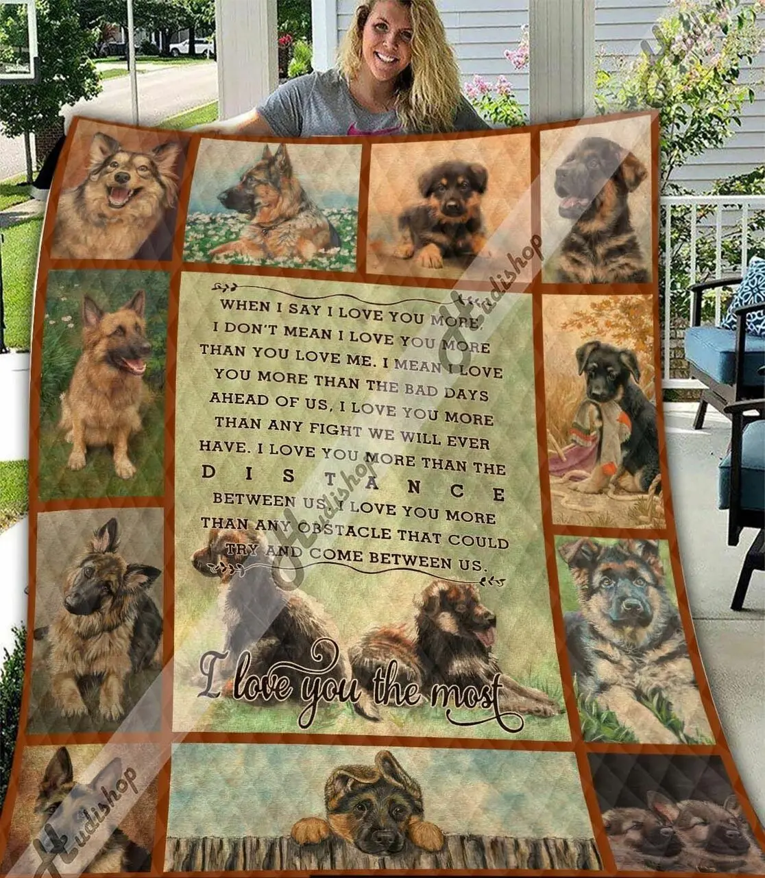 German Shepherd Nt 02012004 Love My BHDE25 3D Customized Quilt Hip and Home Decor