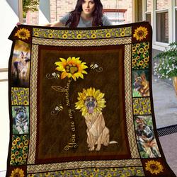German Shepherd Sun Flower Quilt Ibz and Home Decor