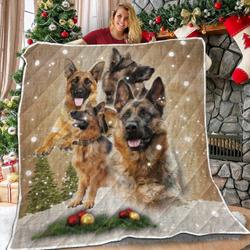 German Shepherd Xmas Vintage Love 3D Customized Quilt and Home Decor