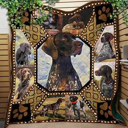German Shorthaired Pointer Dog Photography Art Quilt Blanket Great Customized Blanket Gifts For Birthday Christmas Thanksgiving and Home Decor
