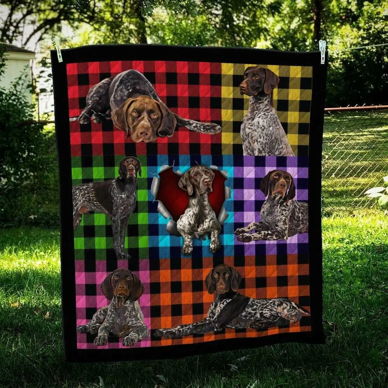 German Shorthaired Pointer Plaid Cl10100128Mdq Quilt Blanket and Home Decor