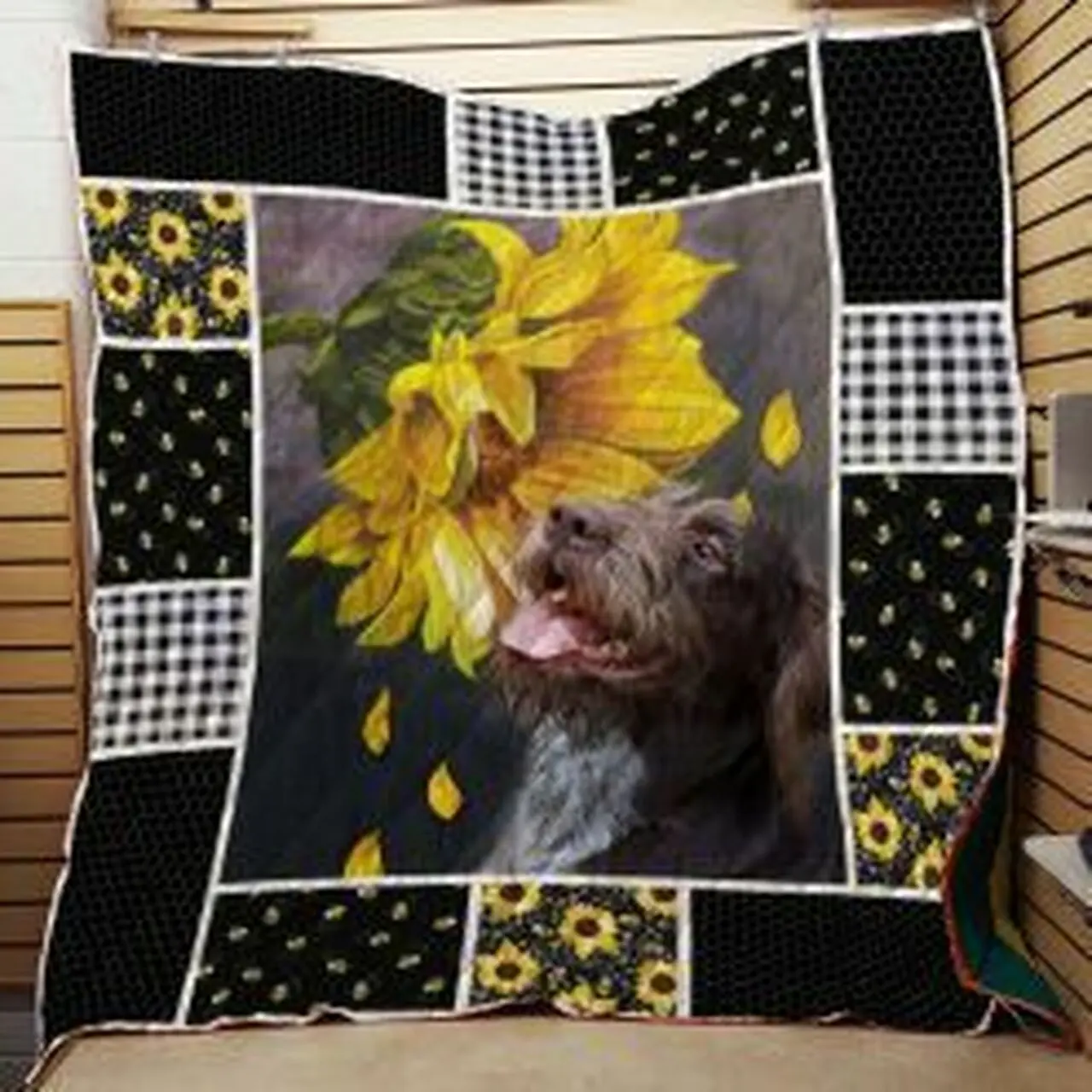 German Wirehaired Pointer Quilt Blanket Luk377 Dhc0301634Dd and Home Decor