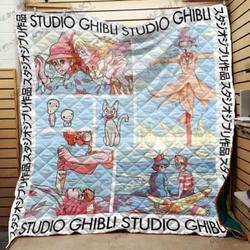 Ghibli Couples Retro Tone Blanket Th0907 Quilt and Home Decor