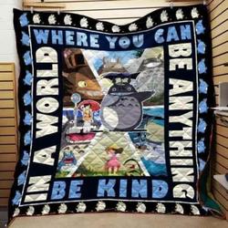 Ghibli Totoro Be Kind Blanket Th0907 Quilt and Home Decor