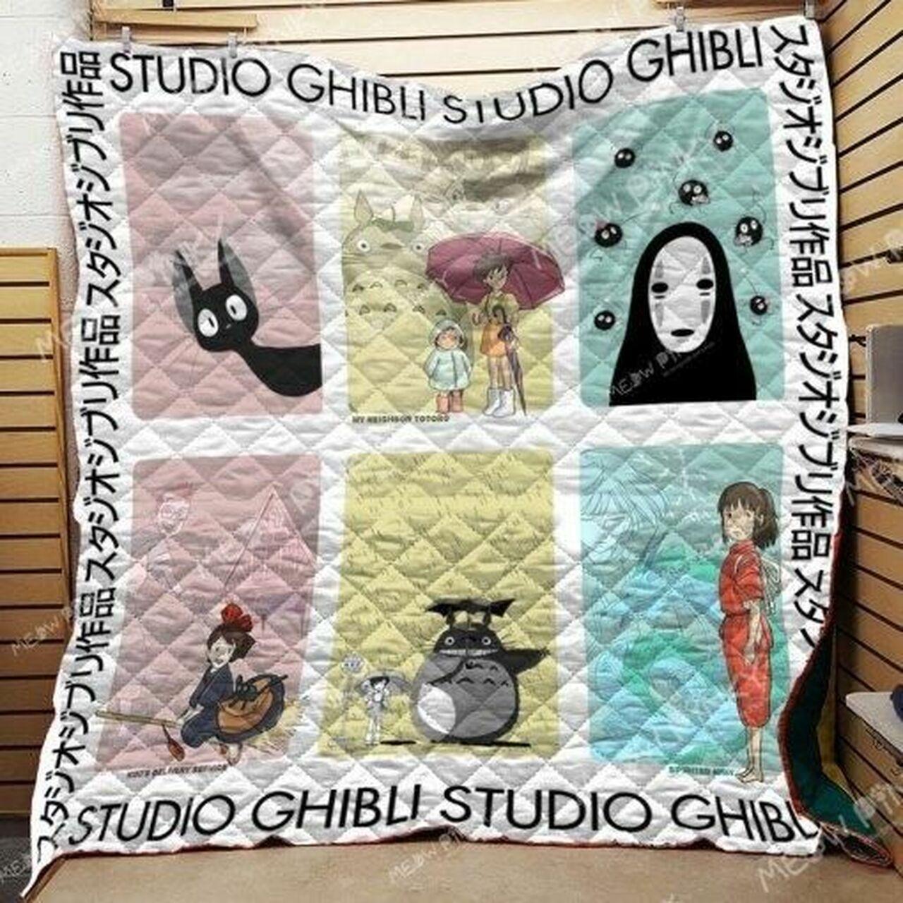 Ghibli Totoro Chihiro Kiki Quilt Blanket and Home Decor