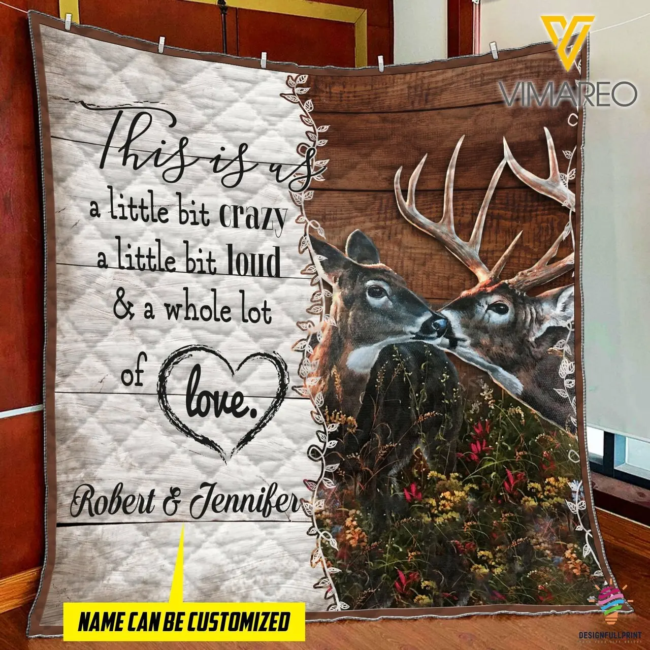 Gift for Deer Lovers This Is Us Out Door Love Sherpa and Quilt Blanket LN and Home Decor