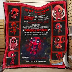 Gift For Your Girlfriend Deadpool Quilt Ko and Home Decor