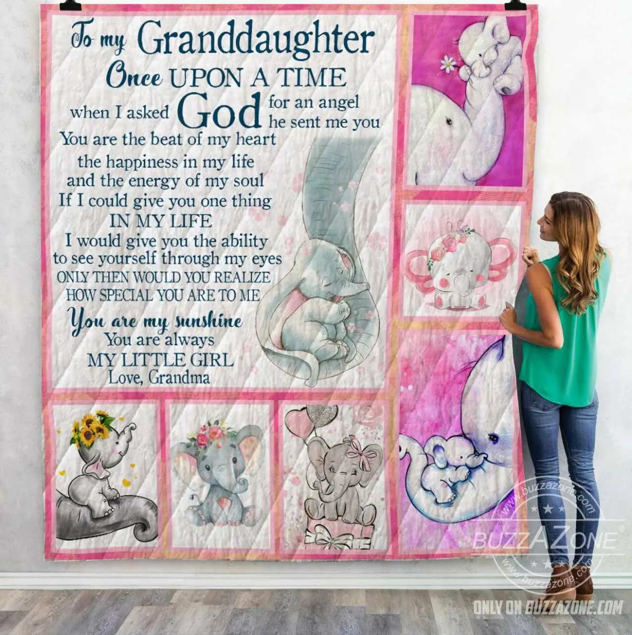 Gift For Your Granddaughter Elephant Quilt Ko and Home Decor