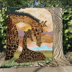 Giraffe Blanket Th1607 Quilt and Home Decor