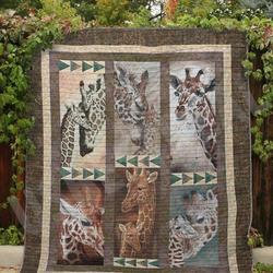 Giraffe Gorgeous Multicolor Giraffes Cla18120503Q Quilt Blanket and Home Decor