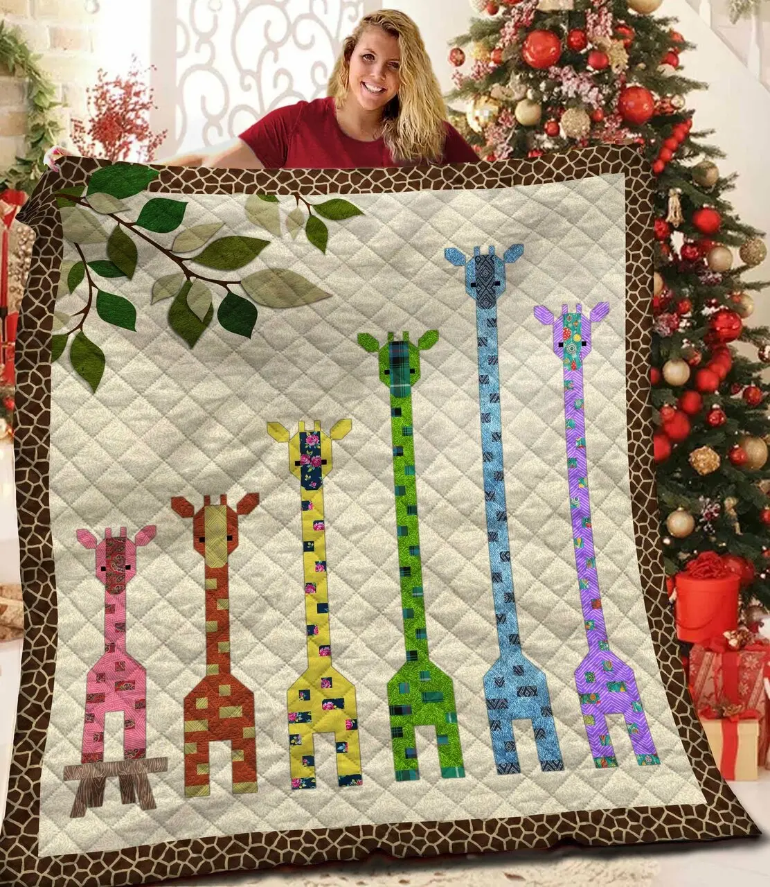 Giraffe Quilt Hod and Home Decor