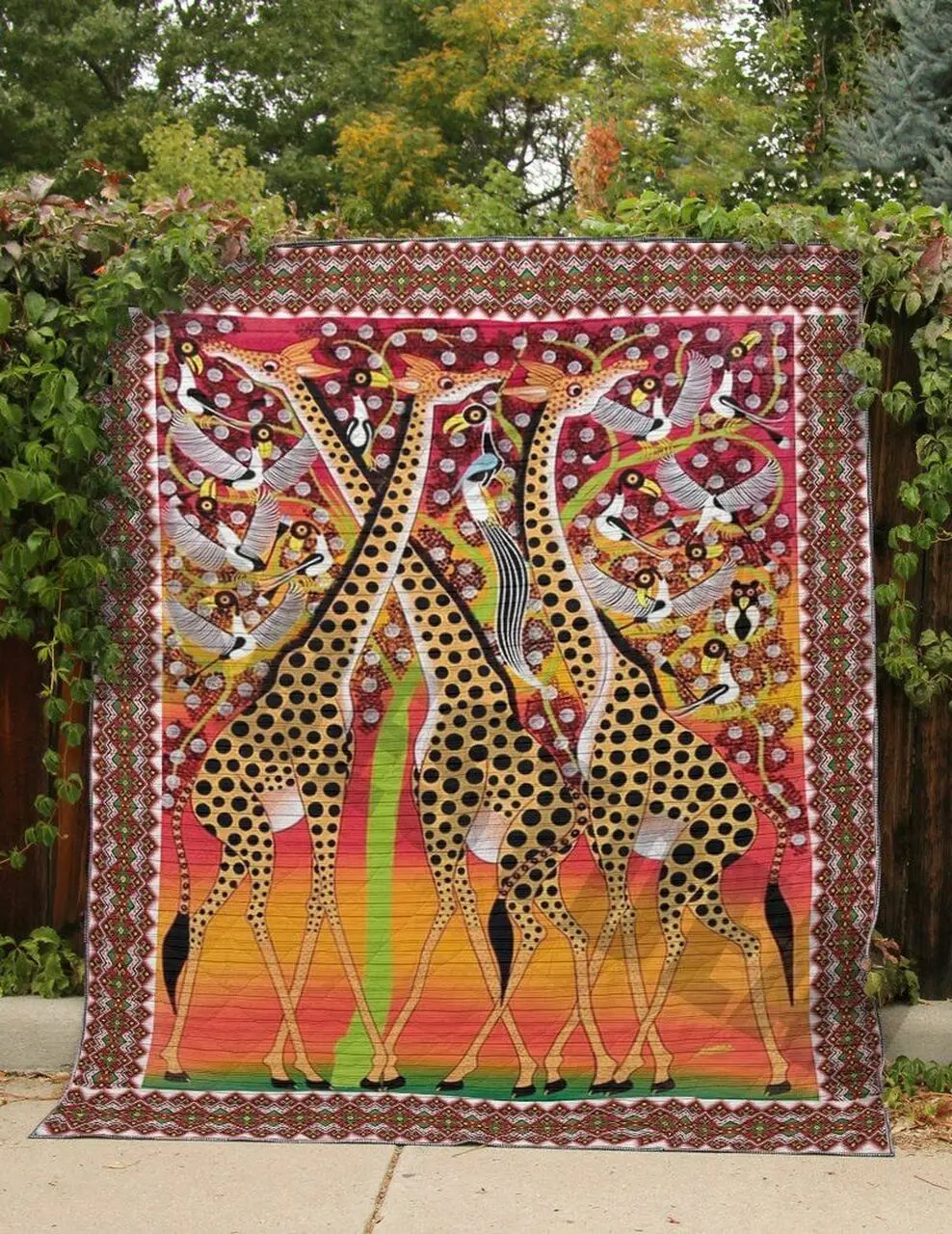 Giraffe We Are Giraffe Wbm Awesome Quilt Mxl and Home Decor
