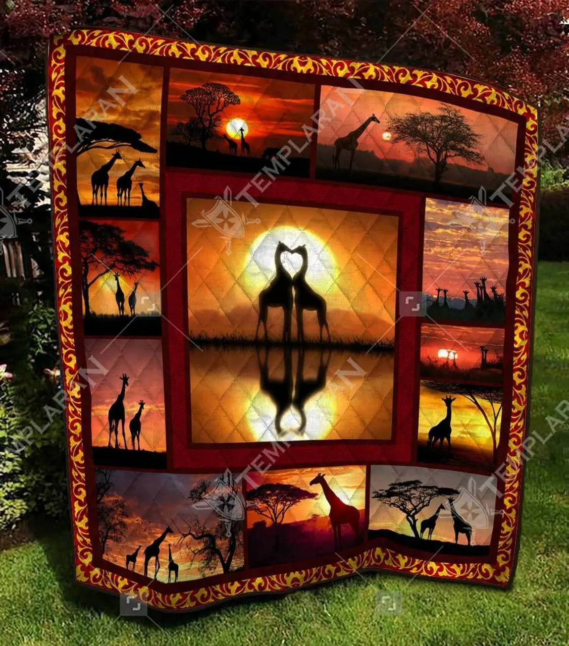 Giraffes Blanket 3D Printing Ntt-Qvk07 Quilt and Home Decor