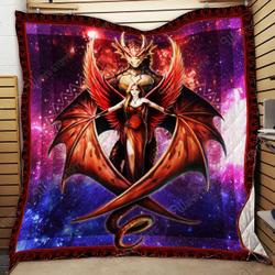 Girl And Dragon Quilt Kp and Home Decor